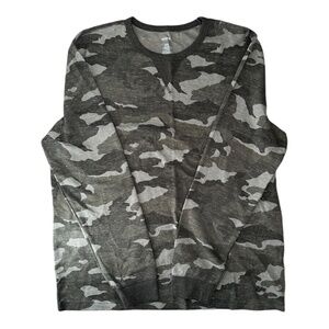 sonoma ribbed green camo crewneck long sleeve